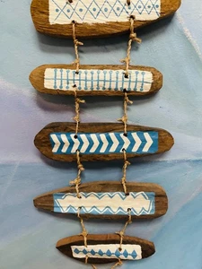 Beach Themed Driftwood & Seashell Wall Hanging 38” Coastal Boho Decor - Picture 1 of 10