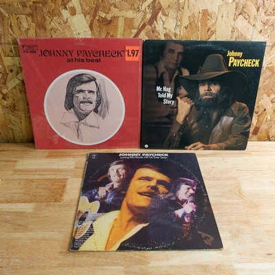 Johnny Paycheck 3 LP LOT- At His Best Mr. Hag Told My Story Loving You Beats All - Image 1 of 4