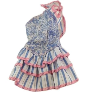 Barbie vestiti bambola vintage 1988 vestito denim bordo rosa gioco retrò divertente ragazze divertimento - Foto 1 di 6