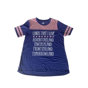 NWOT Women’s Disney Parks Lands That I Love T-Shirt 2XL Graphic Print Very Soft - Picture 1 of 4