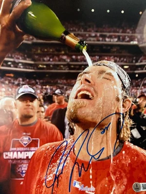 Foto autografiada 11x14 de los Filis de la Serie Mundial de Jayson Werth 2008 certificado de autenticidad Beckett Foto 1 de 2