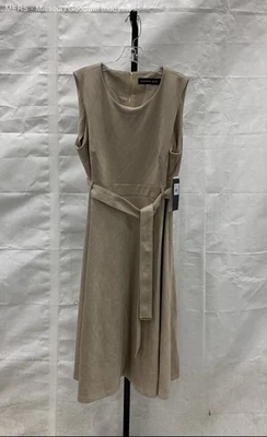 Vestido para mujer Andrew Marc marrón claro sin mangas con cinturón - talla 16 Foto 1 de 4