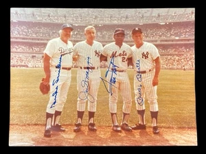 NY Legends Signed Joe Dimaggio Duke Snider Willie Mays Mickey Mantle 11x14 Photo - Picture 1 of 5