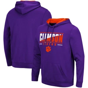 Herren Colosseum Purple Clemson Tigers Slash Stack 2.0 Pullover Hoodie - Bild 1 von 3