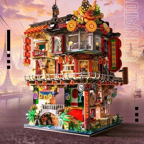🏙️ 4653pcs Bangkok Chinatown MOC City Street View Gift Model - Image 1 of 4