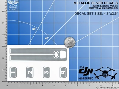 DJI Mini 5 Pro Racing Stripes With Battery Decals Number #1-4 Sticker Skin - Image 1 of 3