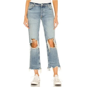 Free People Maggie Mid Rise Straight Leg Jeans Aged to Perfecion Größe 25 - Bild 1 von 6