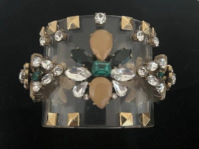 Pulsera J Crew Lucite y diamantes de imitación llamativa  Foto 1 de 4