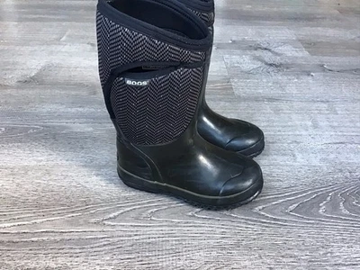 BOGS Classic Black Herringbone Insulated Winter Boots Girls Kids Size 1 Boots - Image 1 of 4