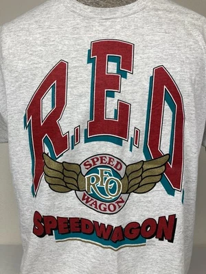 CAMISA VINTAGE 1993 REO SPEEDWAGON BANDA PONTO ÚNICO DUPLA FACE TAMANHO GG RARA! - Imagem 1 de 4