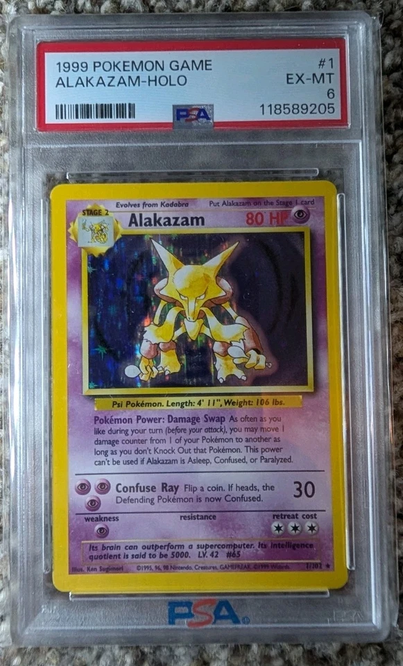 Pokemon Base Set 1999 Alakazam - Holo #1 PSA 6 EX-MT - Image 1 of 1