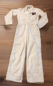 50s Lee Union Alls Sanforized White Jumpsuit Coveralls 38 Long Meadow Gold Milk - Picture 1 of 19
