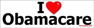 I {Herz} Obamacare - Liberal Progressive Laptop/Fenster/Stoßstange Aufkleber - Bild 1 von 1