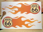 Route 66 Flame Style Stickers 6" Pair Classic Car Hot Rod Drag Americana Racing