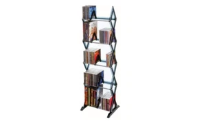 CD Organizer DVD Storage Shelf BluRay Games 5 Tier Rack Expandable Space Saving - Picture 1 of 8