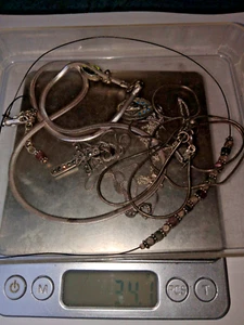 LOT OF 5 OXIDIZED 925 NECKLACES TOTAL 34.1 GRAMS - Picture 1 of 3