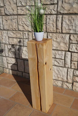 Dekosäule Holz Esche Holzsäule Blumenständer Dekosockel Sockel Podest Stele - Bild 1 von 3