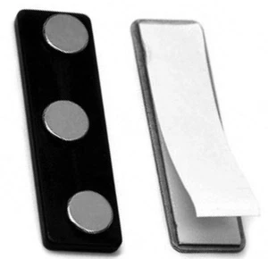 25 NAME BADGE TAG MAGNETS DOUBLESTICK TAPE & EASY TAB FASTENERS BEST QUALITY - Picture 1 of 4