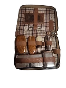 Vintage Leather Shoe/ Shaving Travel Kit See Description - Picture 1 of 7