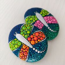 Set of 2 Dragonflies painted on rocks Friends Charm Painted Stone Fairy Garden 