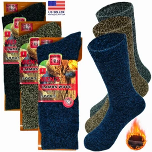 6 Pairs Mens Winter Heavy Duty Merino Lambs Wool Warm Thermal Boots Socks 10-13 - Picture 1 of 6