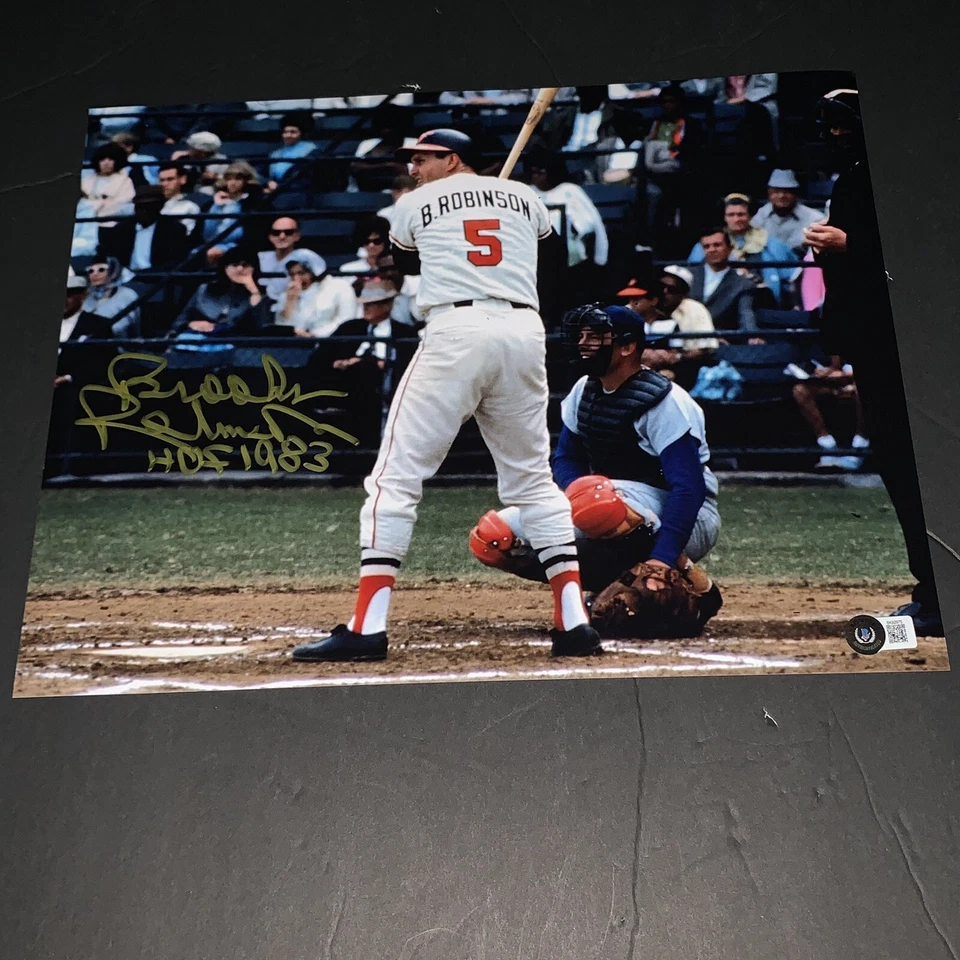 Brooks Robinson Signed Baltimore Orioles HOF 1983 11x14 Photo Beckett BAS - Image 1 of 1
