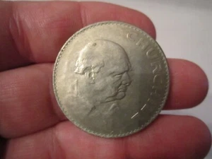 1965 CHURCHILLE COMMEMORATIVE COIN - ELIZABETH II DEL GRATIA - SC-6 - Picture 1 of 2