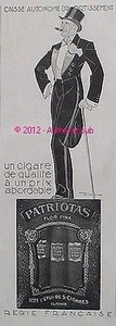 PUBLICITE CIGARE PATRIOTAS DESSIN SIGNE R. VINCENT DE 1932 FRENCH AD ADVERT PUB - Picture 1 of 1