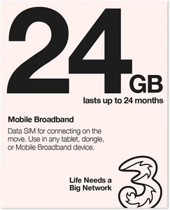 Three PAYG Data Sim Card With 24GB Pre Loaded Data - Picture 1 of 3