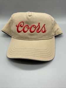 Retro-Style COORS BANQUET American Needle Khaki Red Logo Snapback Tan Cap #306 - Picture 1 of 5
