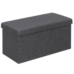 Topbuy 30" Storage Folding Ottoman W/ Lift Top Bed End Bench 80L Storage Space - Picture 1 of 6