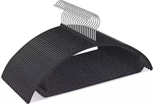 Ergonomic Curved Plastic Hangers 50Pack - No Shoulder Bump Design, Non-Slip Grip - Picture 1 of 12