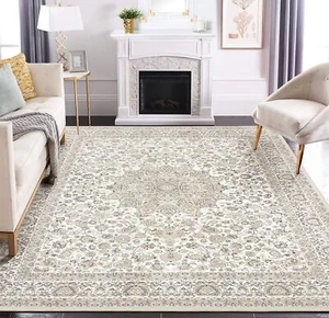 Area Rug Living Room Rugs: 8x10 Large Machine Washable Non Slip Thin Carpet S... - Picture 1 of 7