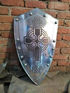 Medieval Knight Templar Crusader Metal Shield Armour Battle Ready Larp Sca Gift - Picture 1 of 5