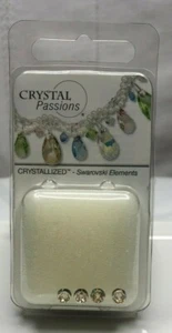 Bead, 4x2mm Rondelle, Emerald, Swarovski Crystals & Rhodium-Plated Brass, Pk. 4 - Picture 1 of 4
