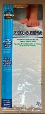 Tiras en T Compac Home Safe adhesivas antideslizantes peldaños de baño ayuda a prevenir caídas 20ct Foto 1 de 2