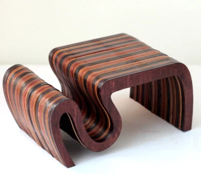 Miniature modern curled table for the dollhouse 1:6 scale BJD doll furniture - Image 1 of 4