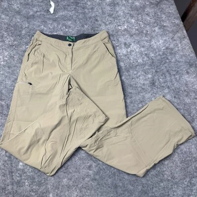 LL Bean Pants Womens Size 10 Beige Khaki Nylon Hiking Outdoor Stretch Zip Pocket - Image 1 of 4