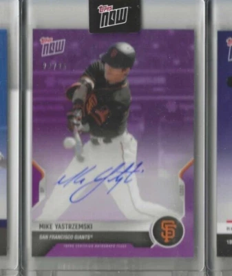 2021 Topps Now Road to Opening Day Autographs Purple #OD436C Mike Yastrzemski 25 - Image 1 of 2