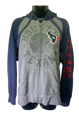 VETEMENTS NFL HOUSTON TEXANS FELPA CON CAPPUCCIO DONNA TAGLIA MEDIA FULL ZIP TASCHE