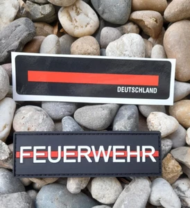 Klettpatch Rubberpatch & Aufkleber thin red line Deutschland Feuerwehr - Bild 1 von 2