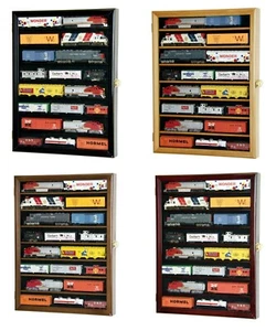 Train Display Case HO Scale Cabinet Railroad Car Locomotive Collection 4 Colors - Picture 1 of 24