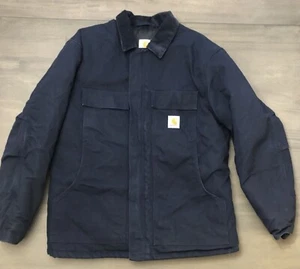 Carhartt RN 14806 Reg Fit Lined Jacket Mens XL Blue Heavy Work Coat - Picture 1 of 22