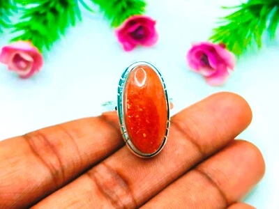 Natural Orange Sunstone 925 Sterling Silver Handcrafted Sunstone Jewelry Gift - Image 1 of 2