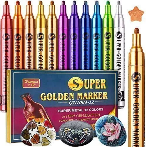 Acrylic Paint Pens-Set of 12 Premium Markers Extra Fine Tip 0.7mm DIY Craft - Image 1 of 4