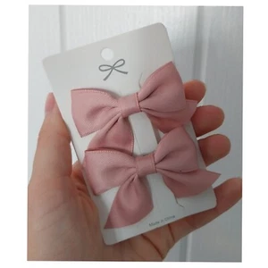 Hair Bow Clip Set Of 2 Pink - Picture 1 of 2