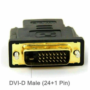 DVI-D Male (24+1 pin) to HDMI Female (19-pin) HD HDTV Monitor Display Adapter - Picture 1 of 11