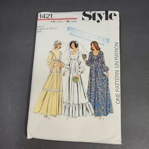 Cottage Style Pattern 1421 Vtg High Waist Wedding Gown Bridesmaid Dress Uncut 8 - Picture 1 of 5