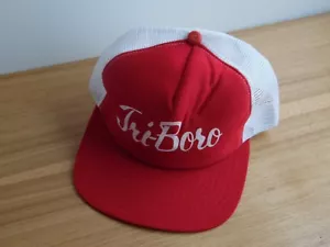 Vintage new ERA TRI-BORO red white trucker mesh snap back hat - Picture 1 of 4