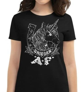 Unicorn AF Old School Tattoo Rockabilly Women's shirt Punk Princess gift tee  - Picture 1 of 5